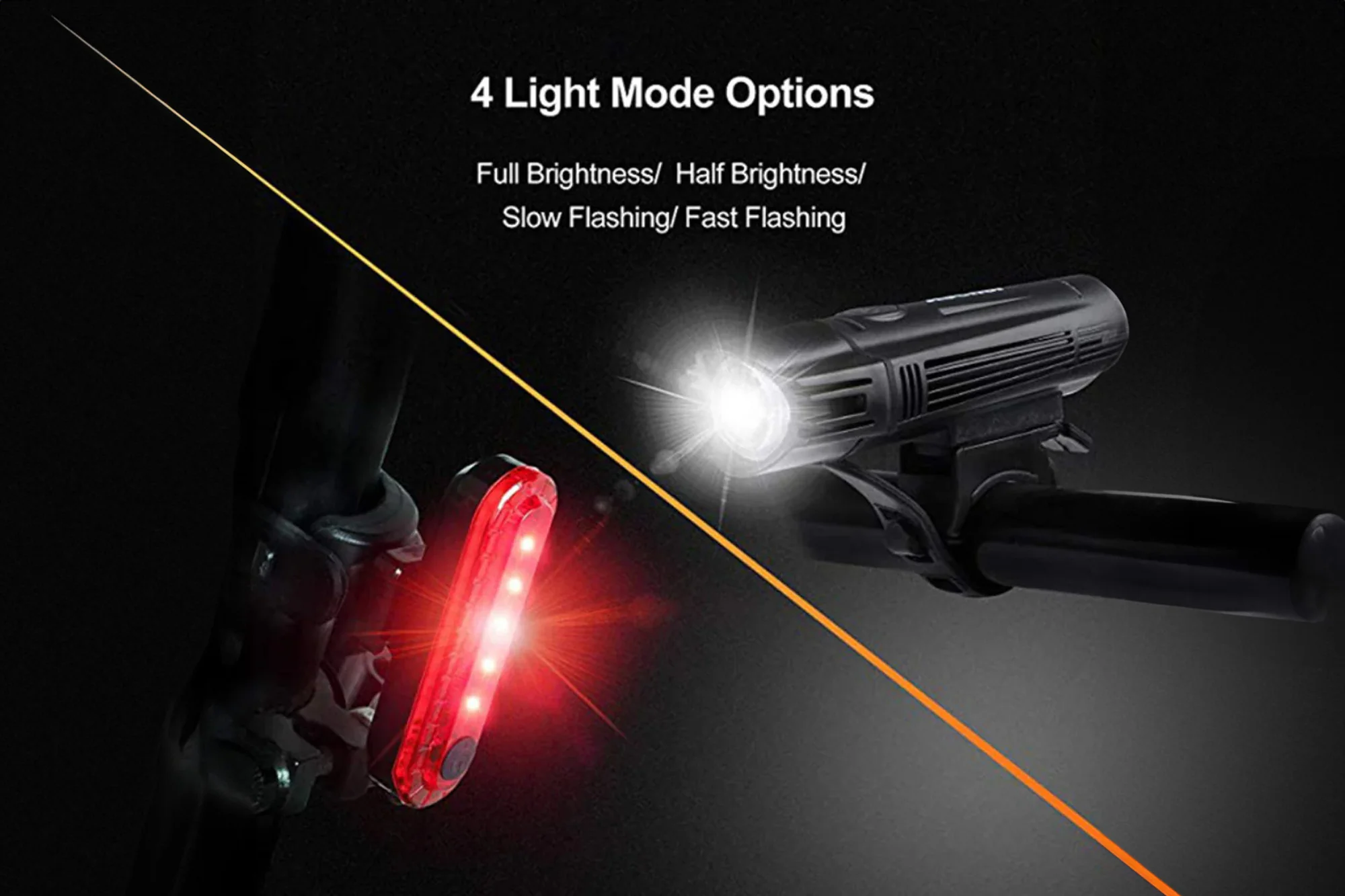 USB Rechargeable Front and Rear Light - Image 2